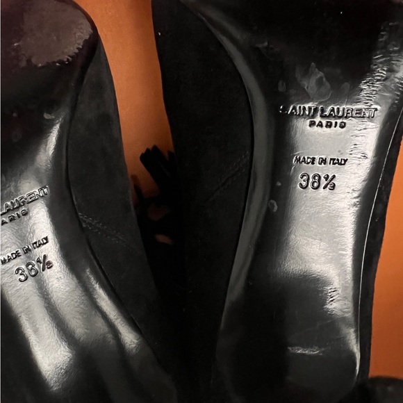 Saint Laurent Suede Fringe Boots - Picture 7 of 12